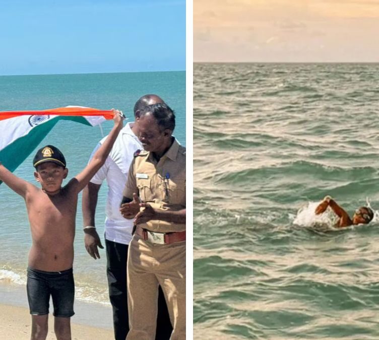 7-Year-Old Ishank Singh Conquers Palk Strait in Record Swim