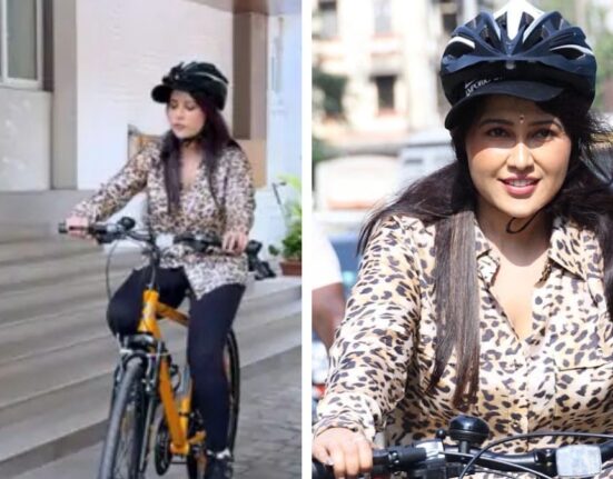 Amruta Fadnavis Cycles for Fuel Savings Amid Backlash