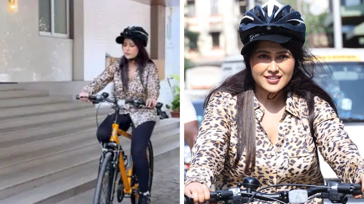Amruta Fadnavis Cycles for Fuel Savings Amid Backlash