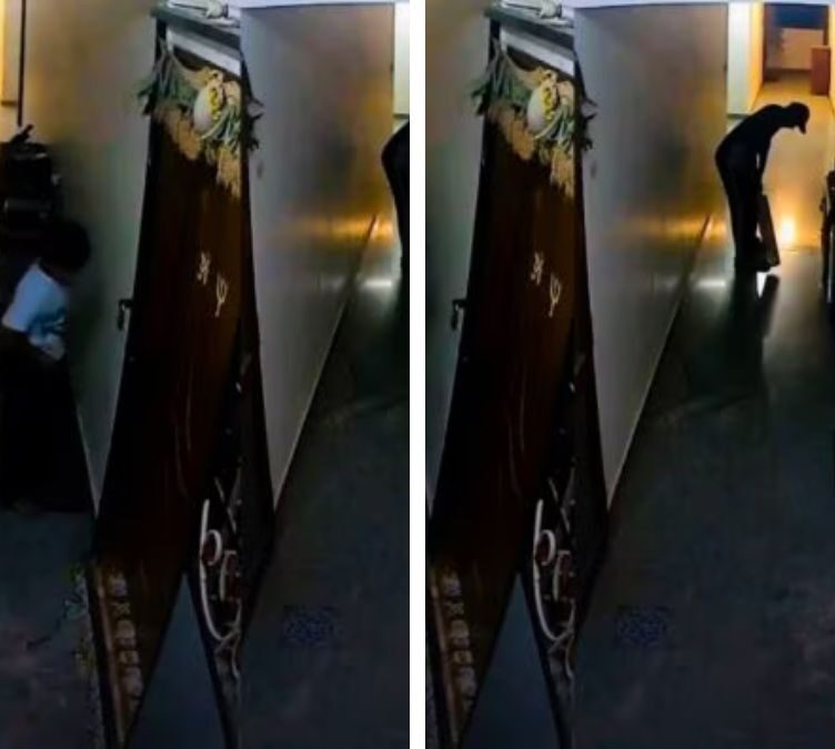 Blinkit delivery partner kisses cricket bat in viral CCTV footage before work