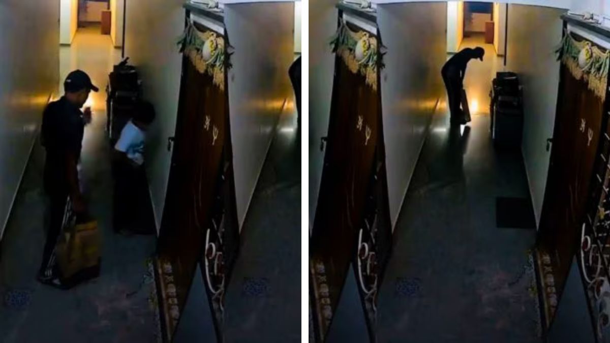Blinkit delivery partner kisses cricket bat in viral CCTV footage before work