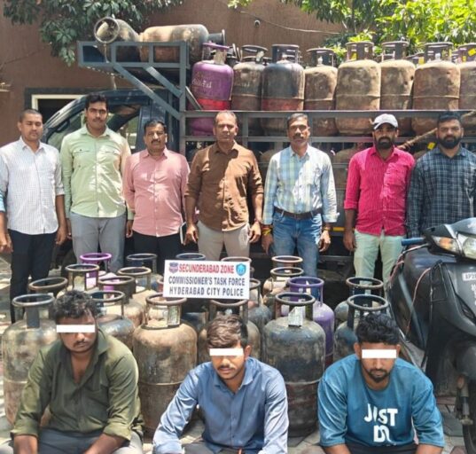 Hyderabad Police Crack Down on Illegal LPG Racket, 129 Cylinders Seized