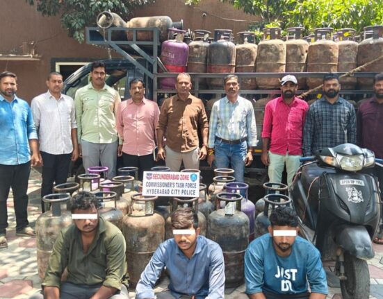 Hyderabad Police Crack Down on Illegal LPG Racket, 129 Cylinders Seized