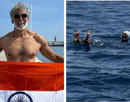 Milind Soman swims 15 km across Strait of Gibraltar from Europe to Africa
