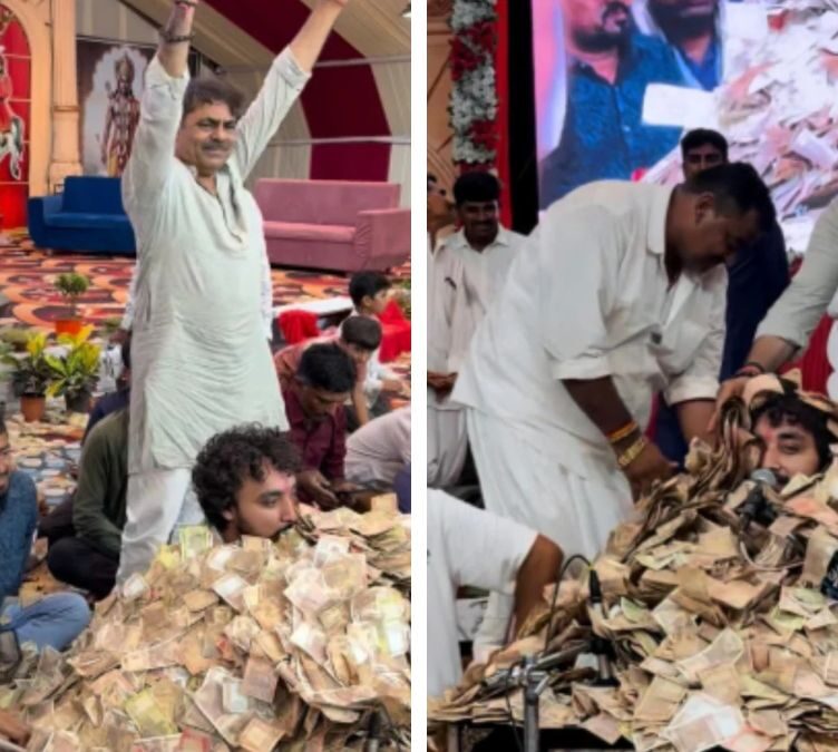 Viral video from Gujarat shows money showered on a folk singer during a traditional Dayro performance